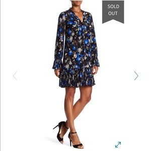 Maggy London Floral Neck Tie Dress
